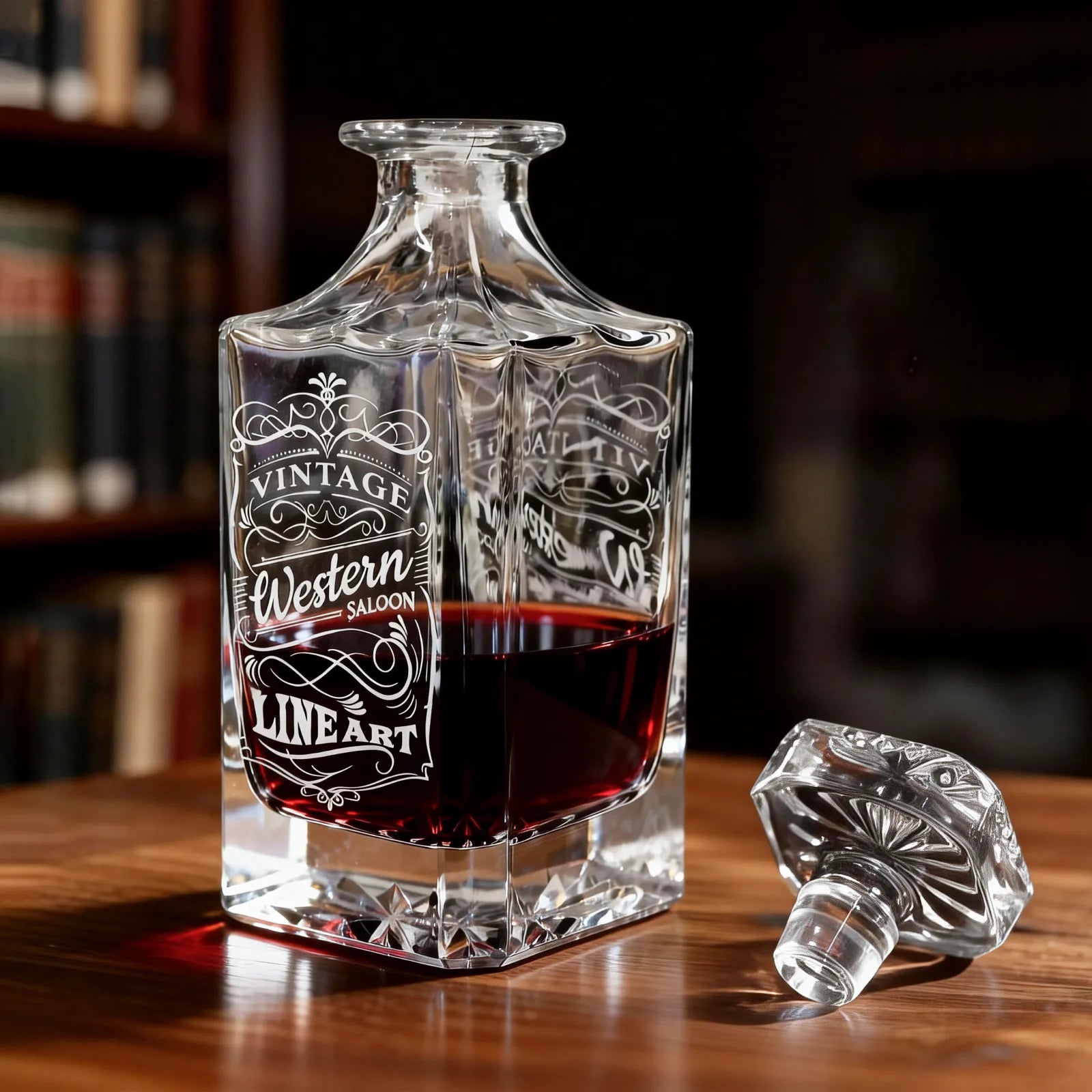 Signature Geometric Glass Decanter